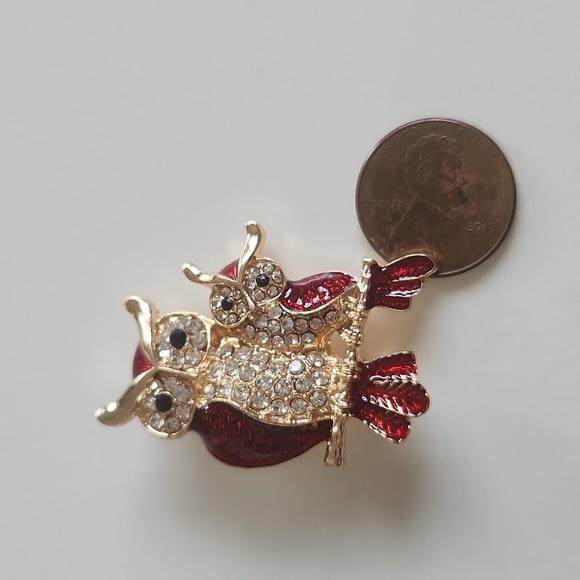 New!  Charming owl brooch - Picture 7 of 7
